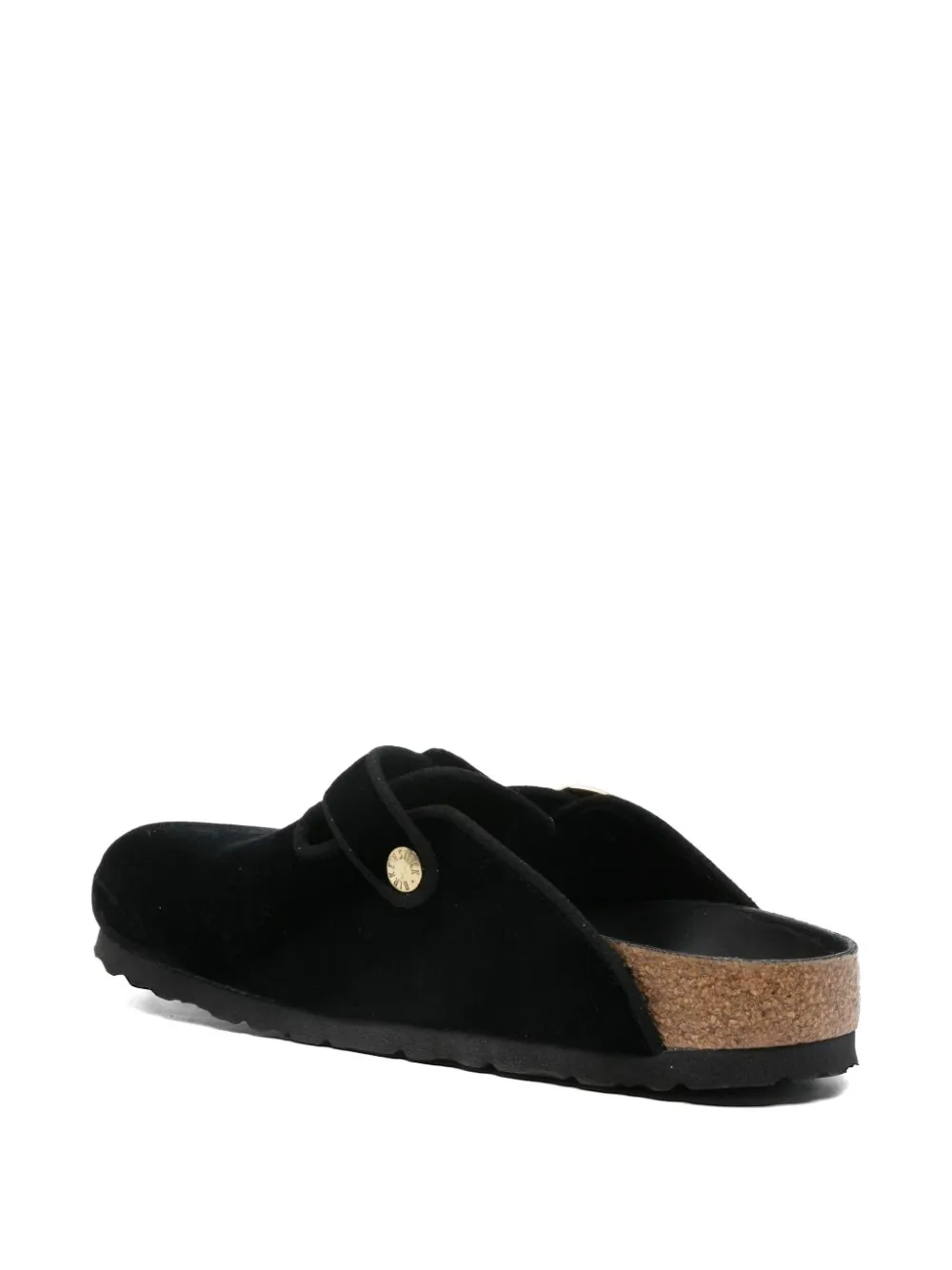 Birkenstock Boston Big Buckle muiltjes Zwart