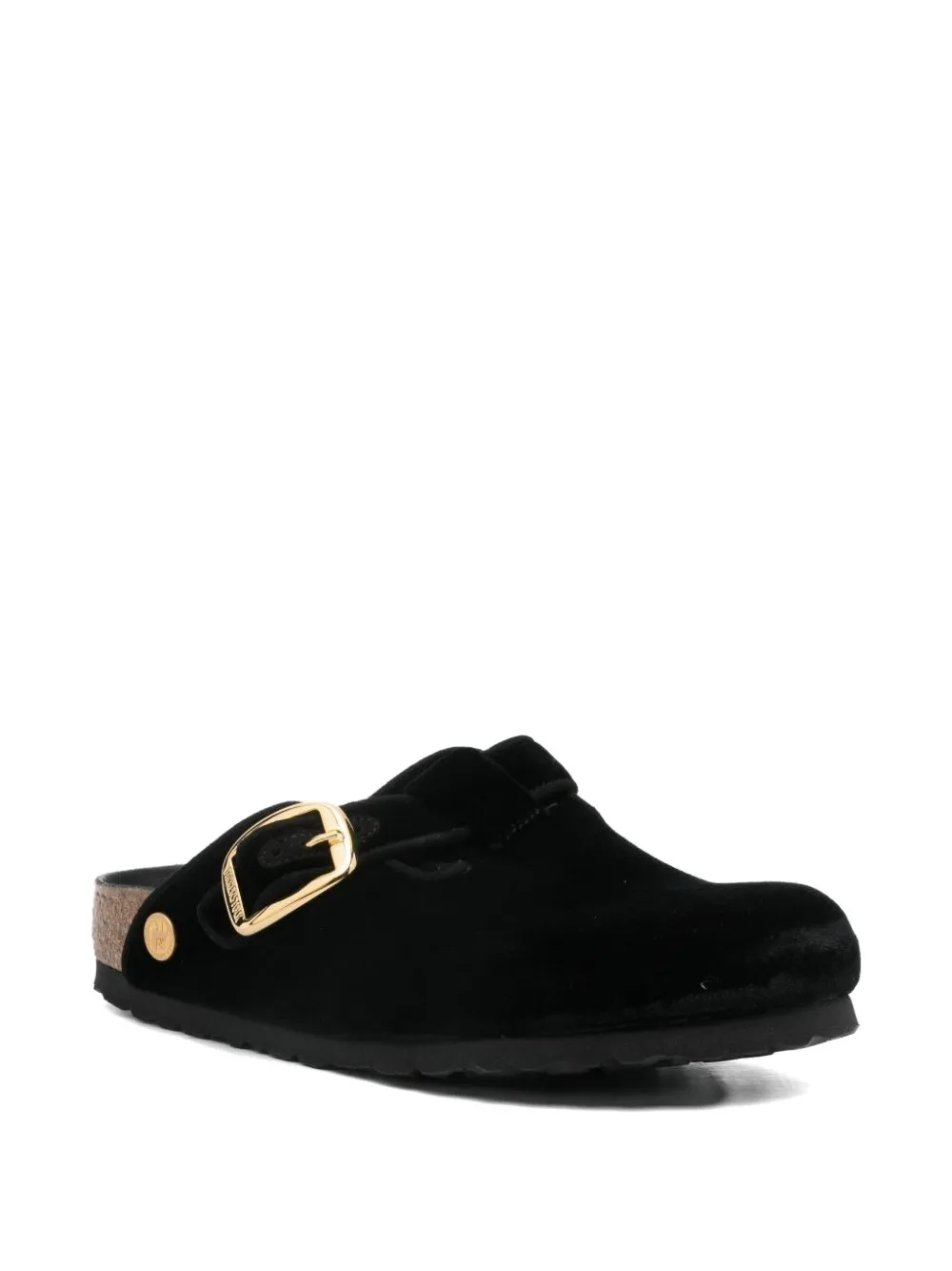 Birkenstock Boston Big Buckle muiltjes Zwart