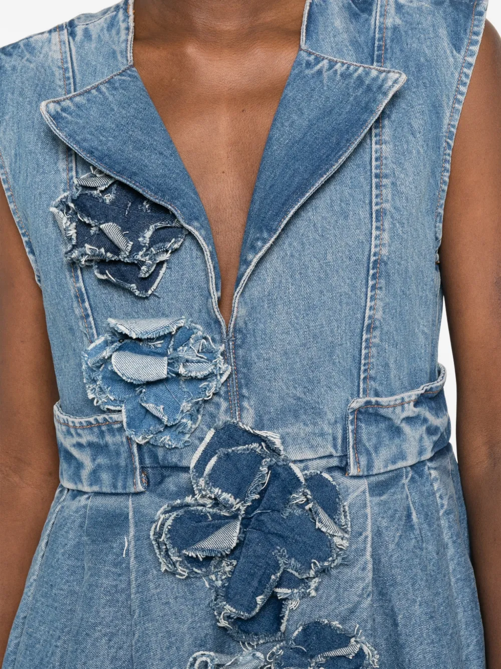GANNI Jurk van stevig denim Blauw