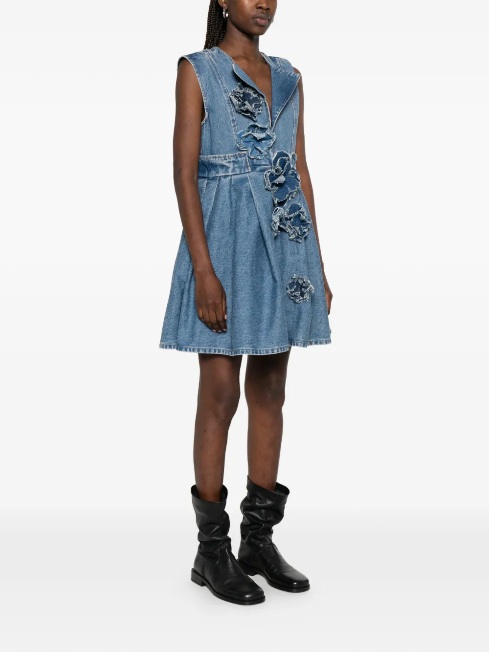 GANNI Jurk van stevig denim Blauw