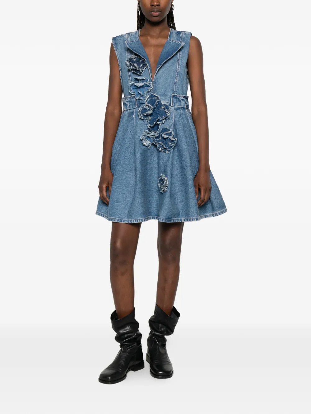 GANNI Jurk van stevig denim Blauw