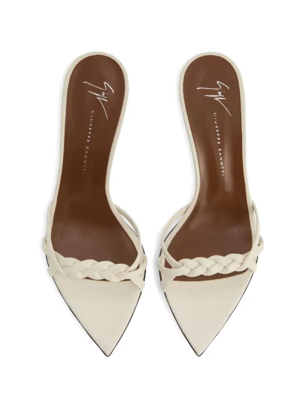 Giuseppe Zanotti Intrigo Braid 70 Braided Strips Mules | White