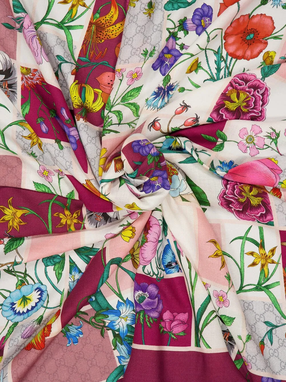 Gucci Sjaal met bloemenprint Roze