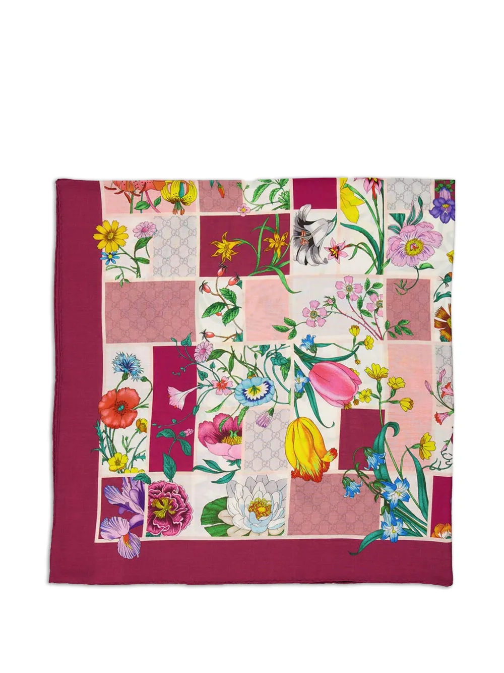 Gucci Sjaal met bloemenprint Roze