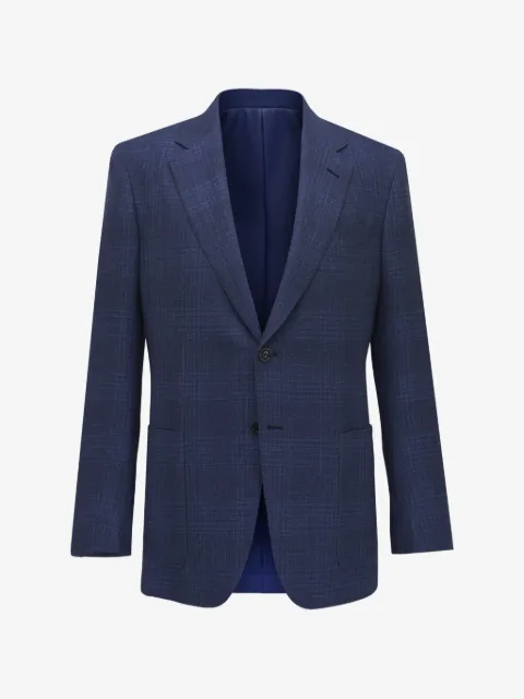 Zegna blazer con botones y cuadros estampados