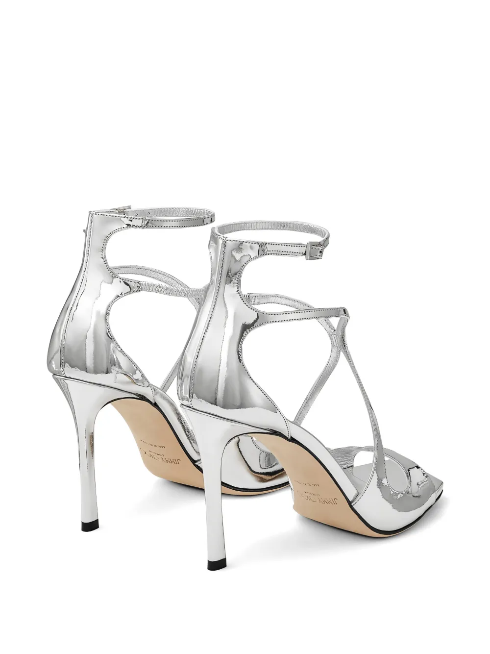 Jimmy Choo Azia t-strap square-toe sandals Zilver