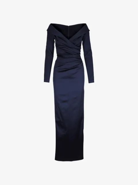 Talbot Runhof Roadtrip draped V-neck maxi dress