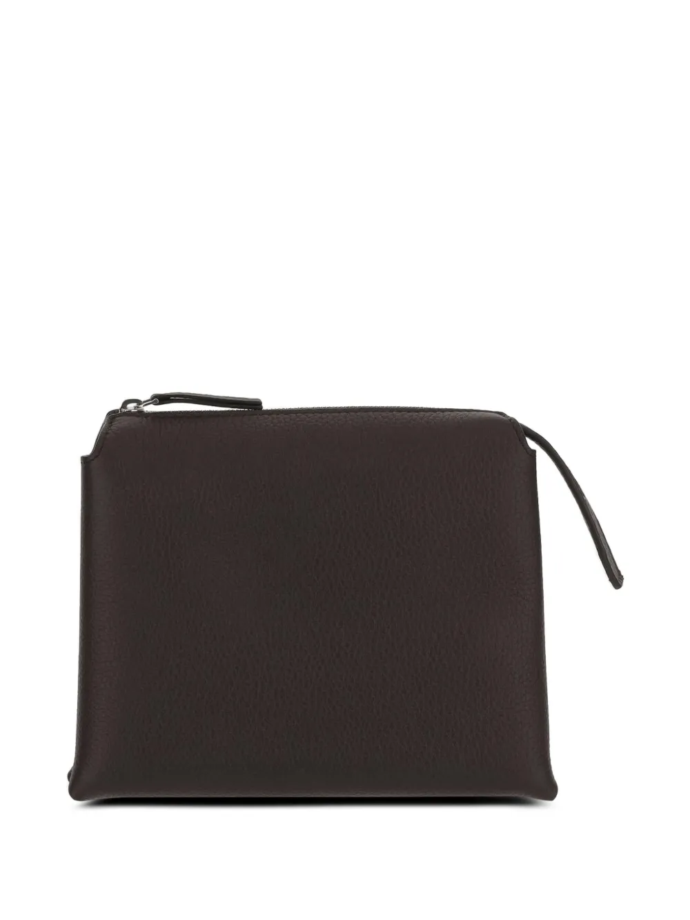 The Row Clutch met ritssluiting Bruin