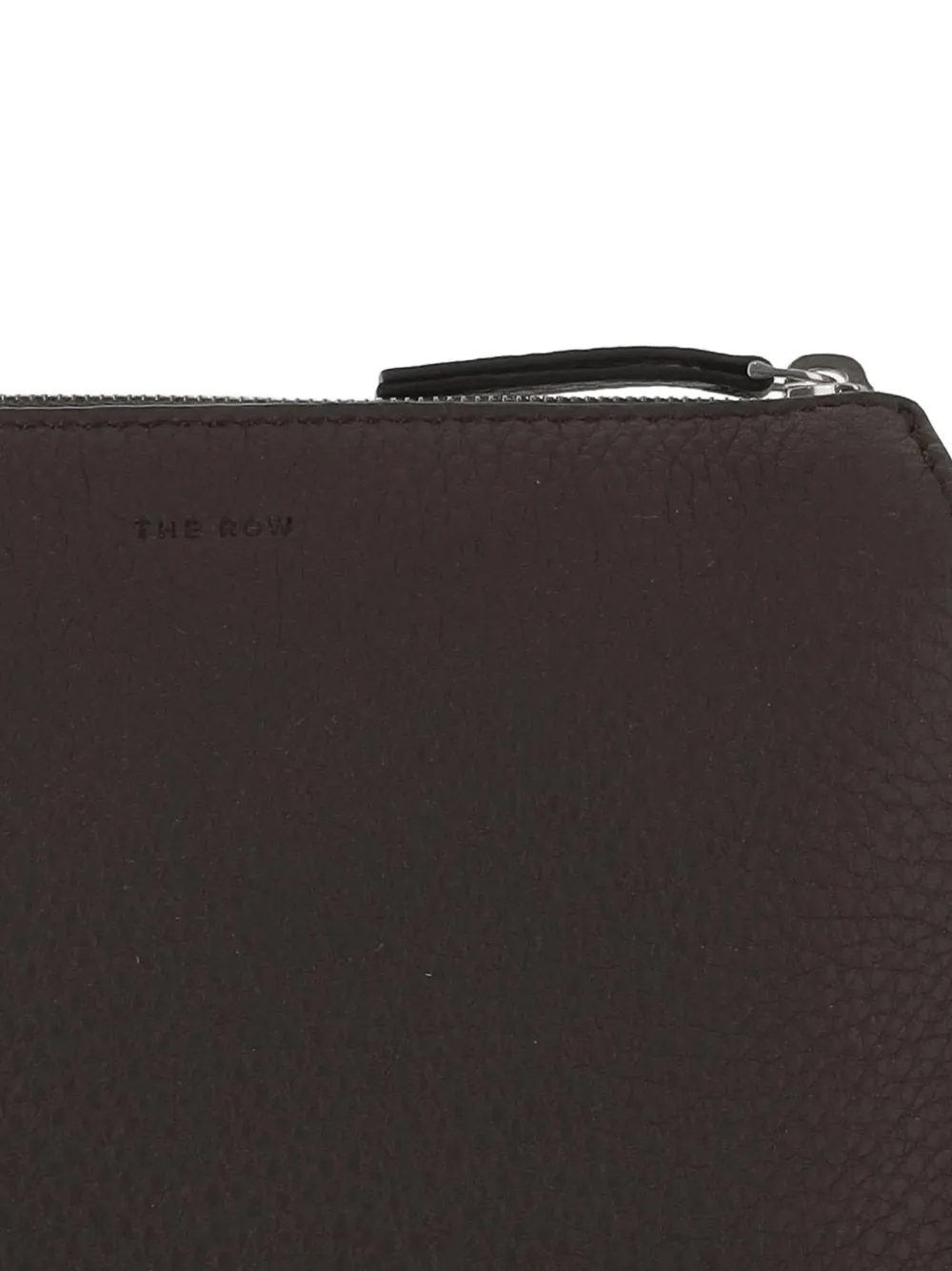 The Row Clutch met ritssluiting Bruin