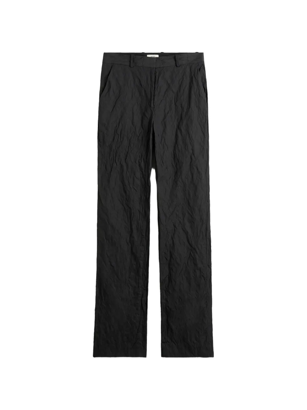 TOTEME crinkled-effect trousers - Black