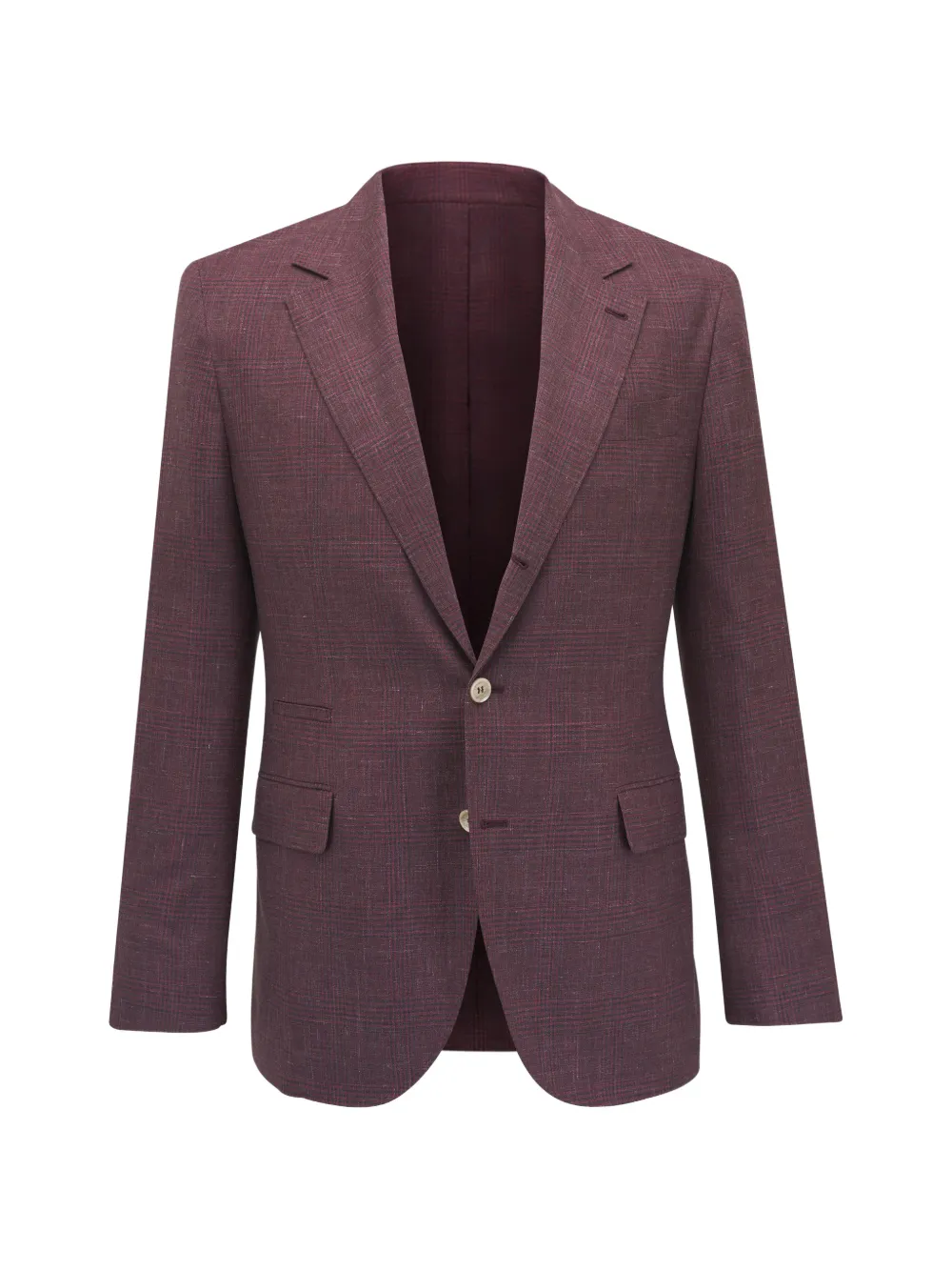 Brunello Cucinelli plaid notched jacket - Rosso