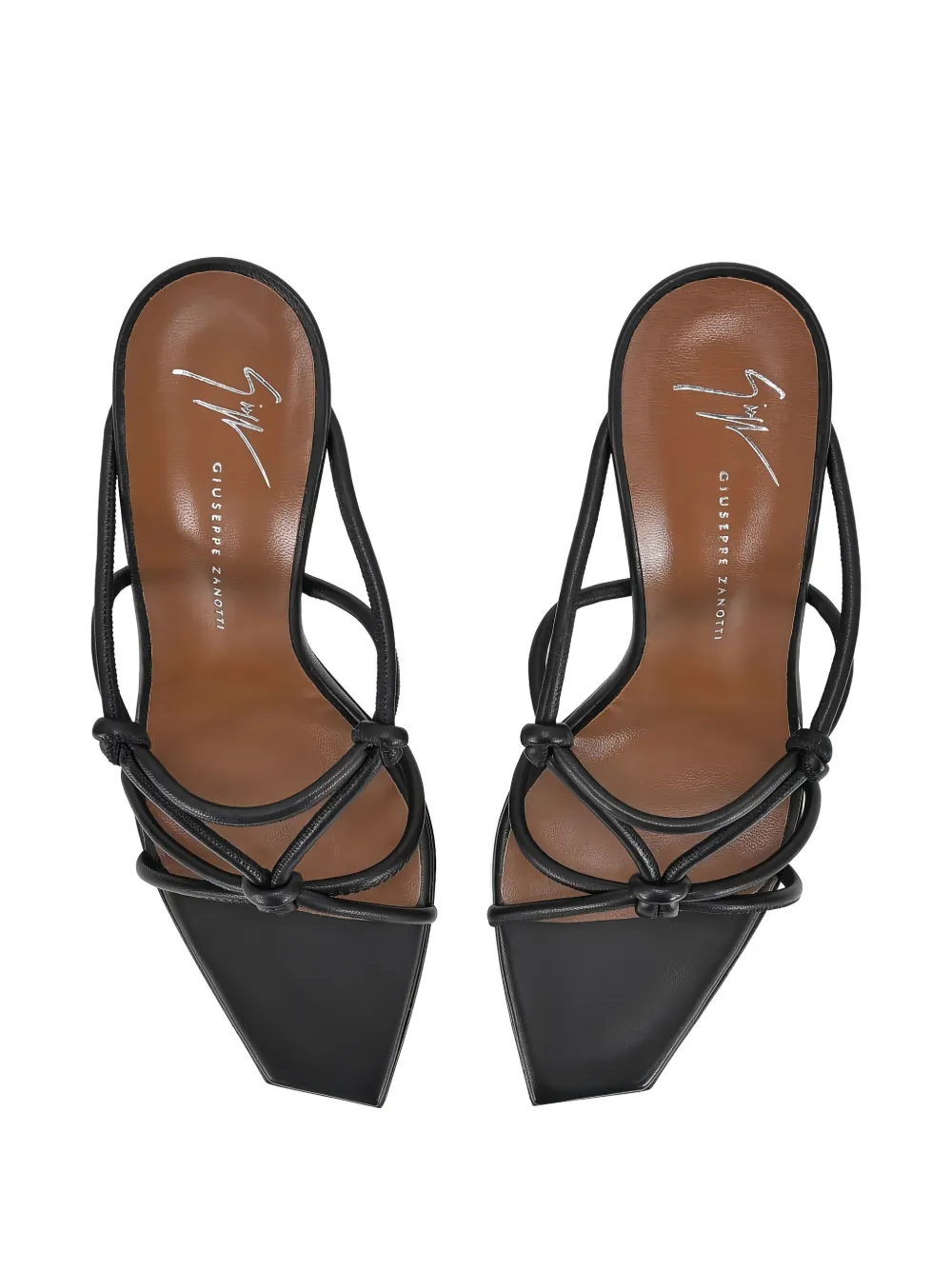 Giuseppe Zanotti knotted detail square toe mules Zwart