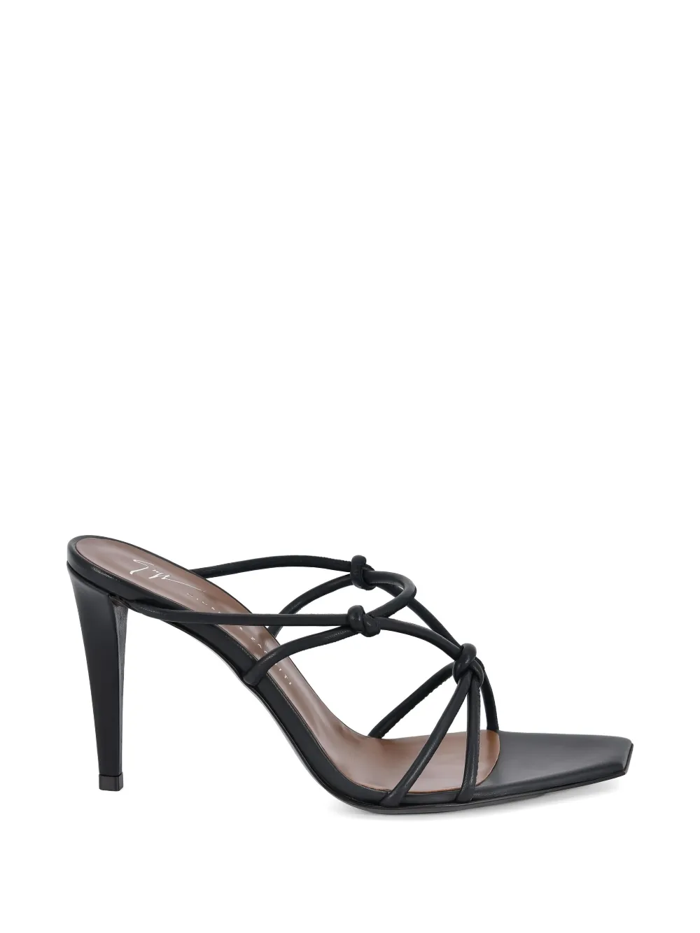 Giuseppe Zanotti knotted detail square toe mules Zwart