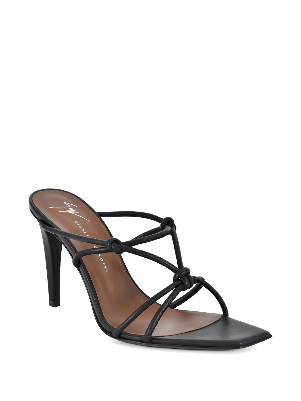Giuseppe Zanotti knotted detail square toe mules Zwart