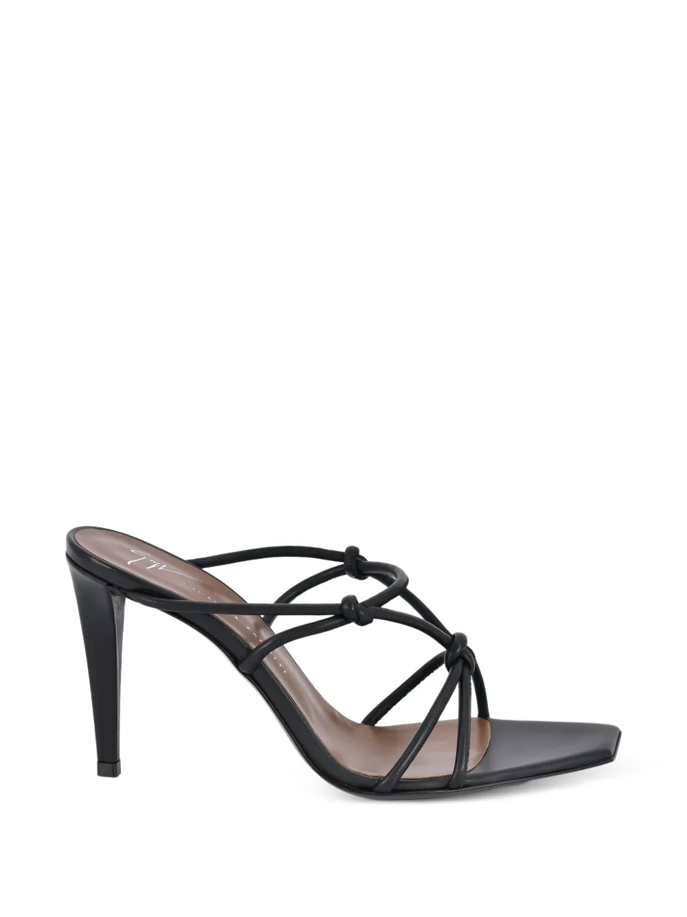 Giuseppe Zanotti knotted detail square toe mules Zwart