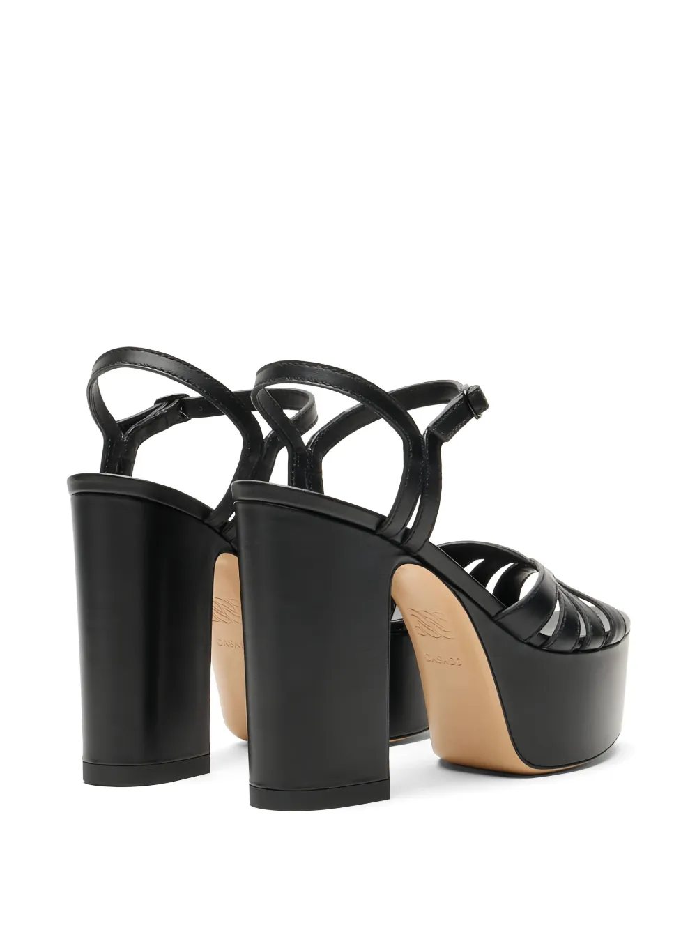 Casadei Elsa platform strap sandals Zwart
