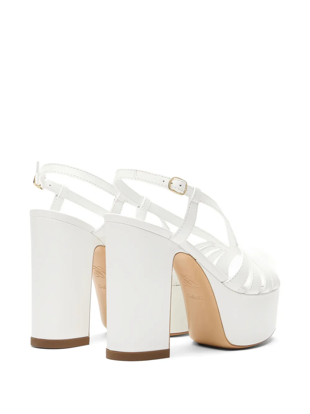 Casadei Elsa platform strap sandals Wit