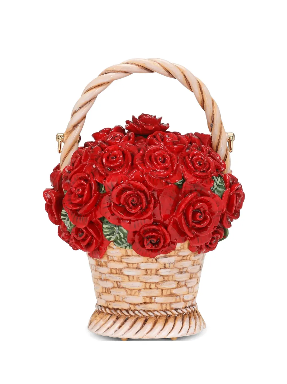Dolce & Gabbana roses basket tote bag - Rosso