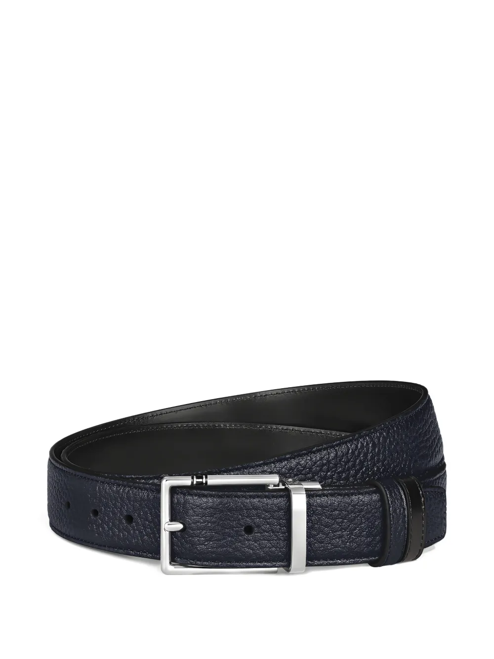 Montblanc reversible textured buckle belt - Blu