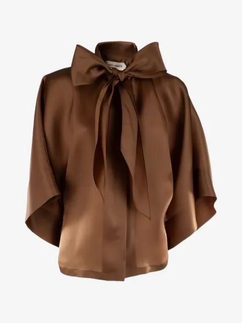 Alberta Ferretti pussy-bow batwing-sleeve blouse