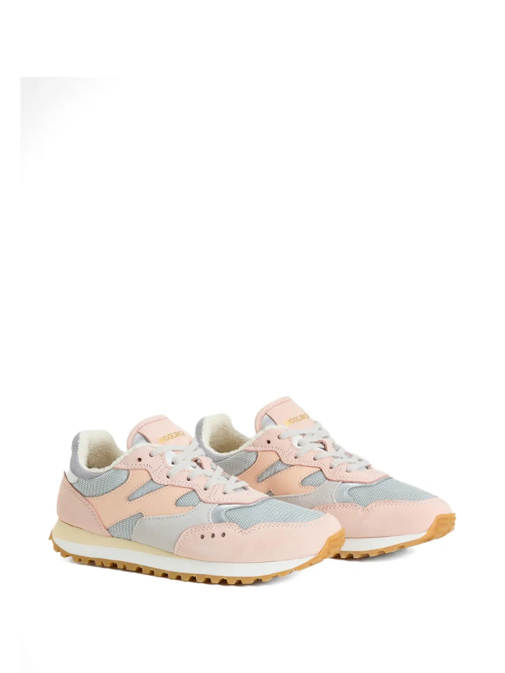 Woolrich leather suede gravel sneakers Roze