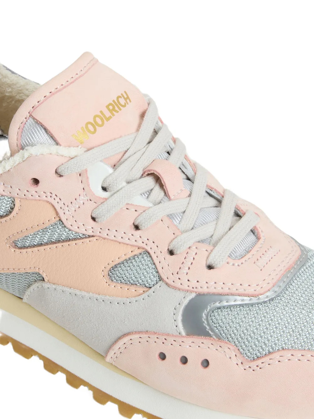 Woolrich leather suede gravel sneakers Roze