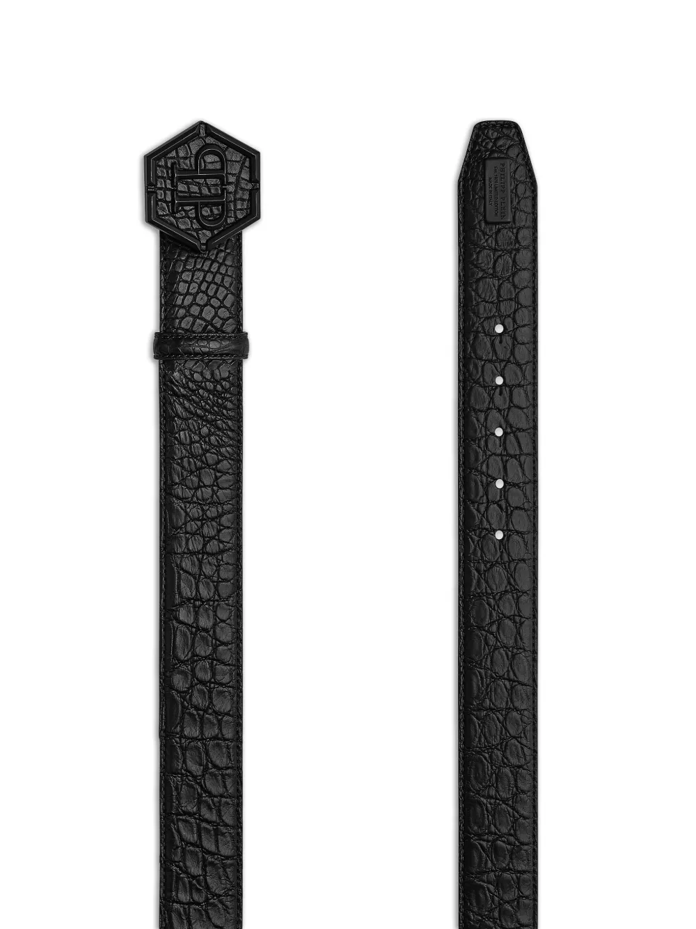 Philipp Plein Riem met krokodillen-reliëf Zwart
