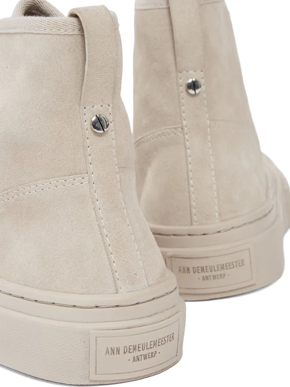 Ann Demeulemeester high-top leather sneakers Beige