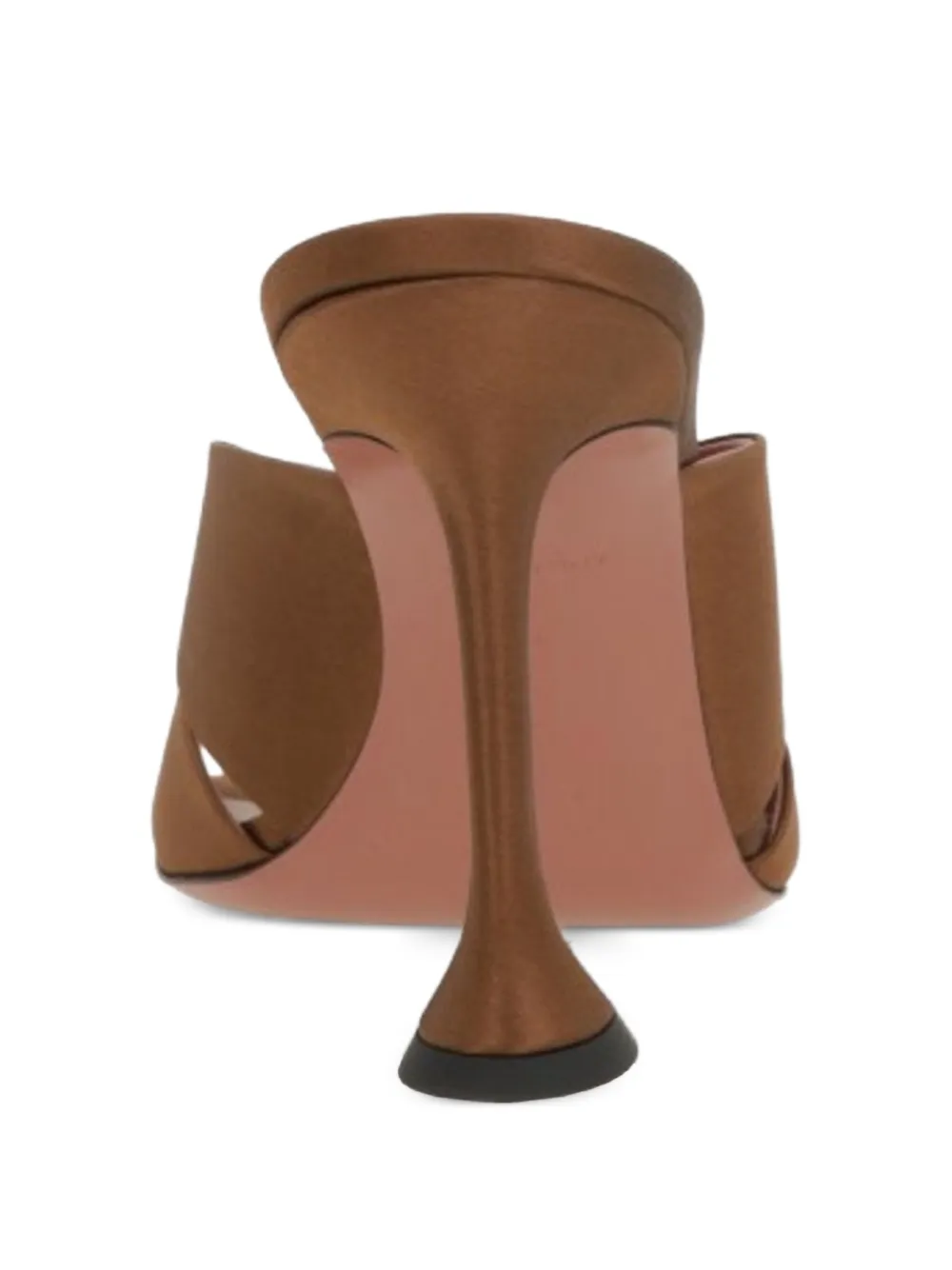 Amina Muaddi Salma Heeled Mules in Brown, view 3