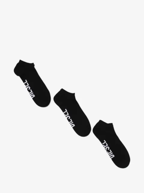 Diesel set de tres calcetines con tiras bajas y logo