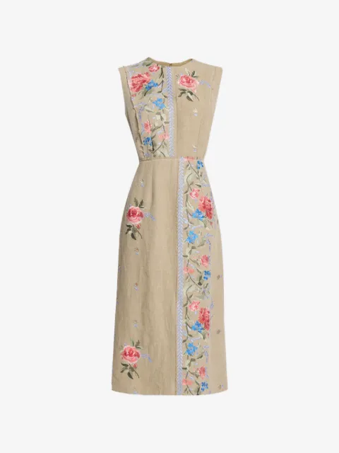 ERDEM vestido midi con forro