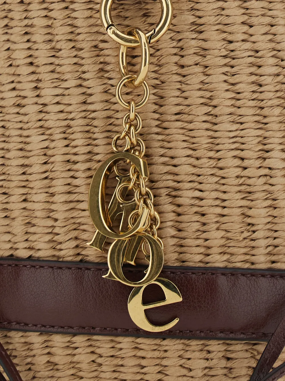 Chloé Geweven crossbodytas met trekkoord Beige