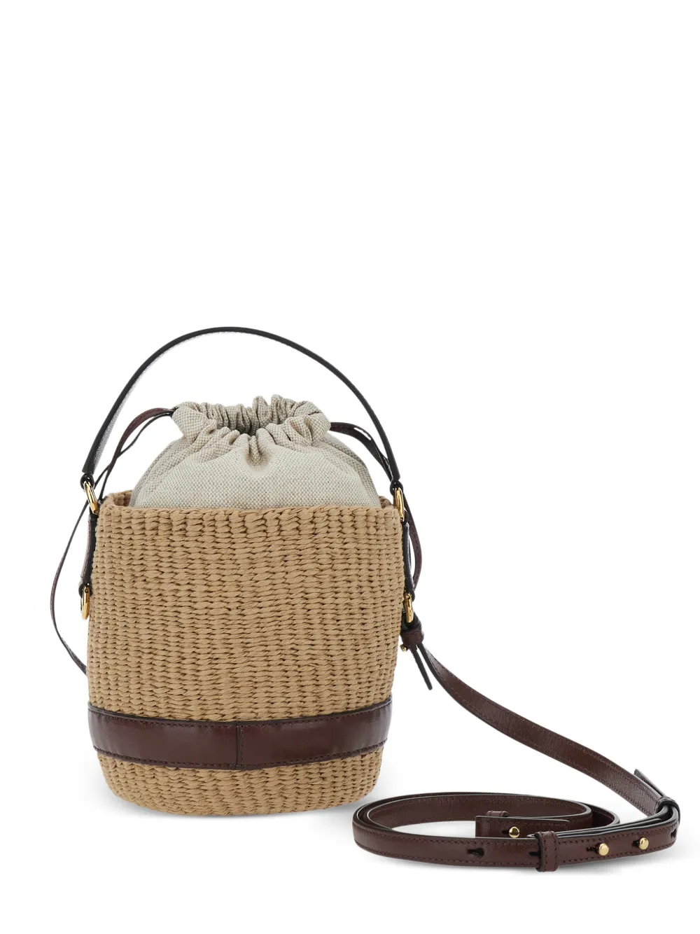 Chloé Geweven crossbodytas met trekkoord Beige