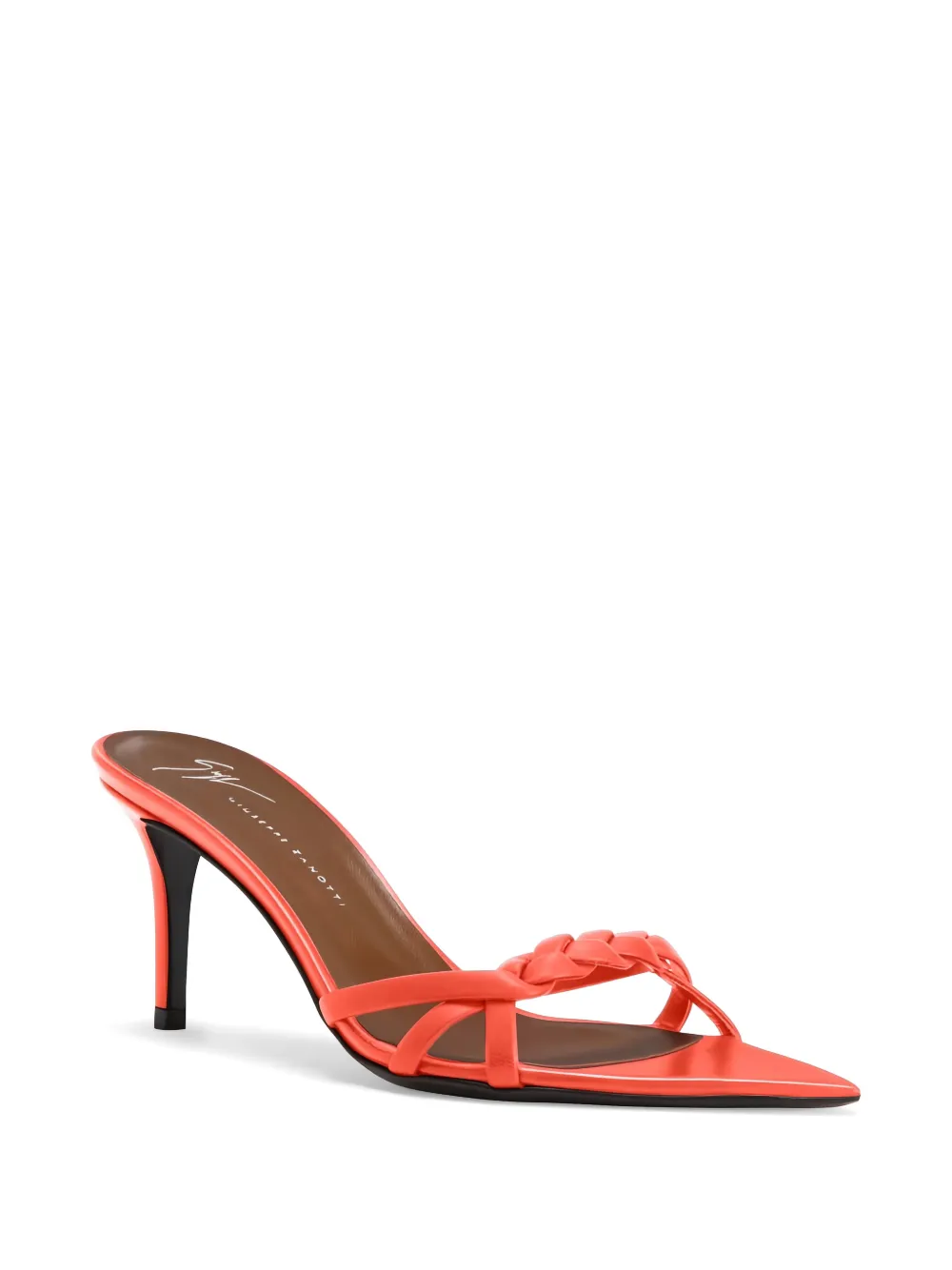 Giuseppe Zanotti 70mm Intrigo Braid mules Oranje