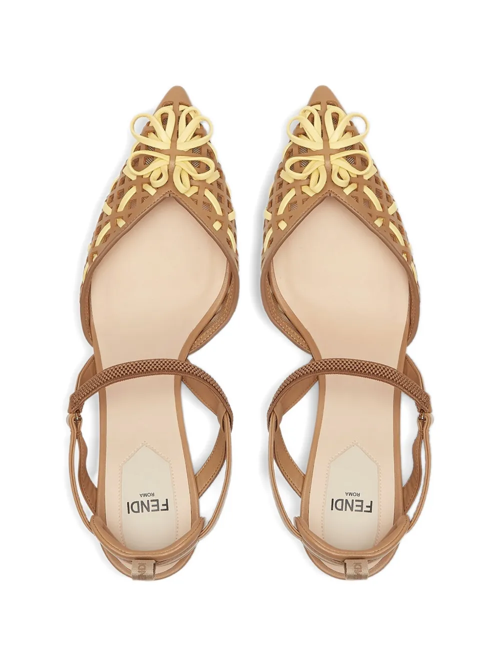 FENDI Colibri interwoven flower pumps Bruin