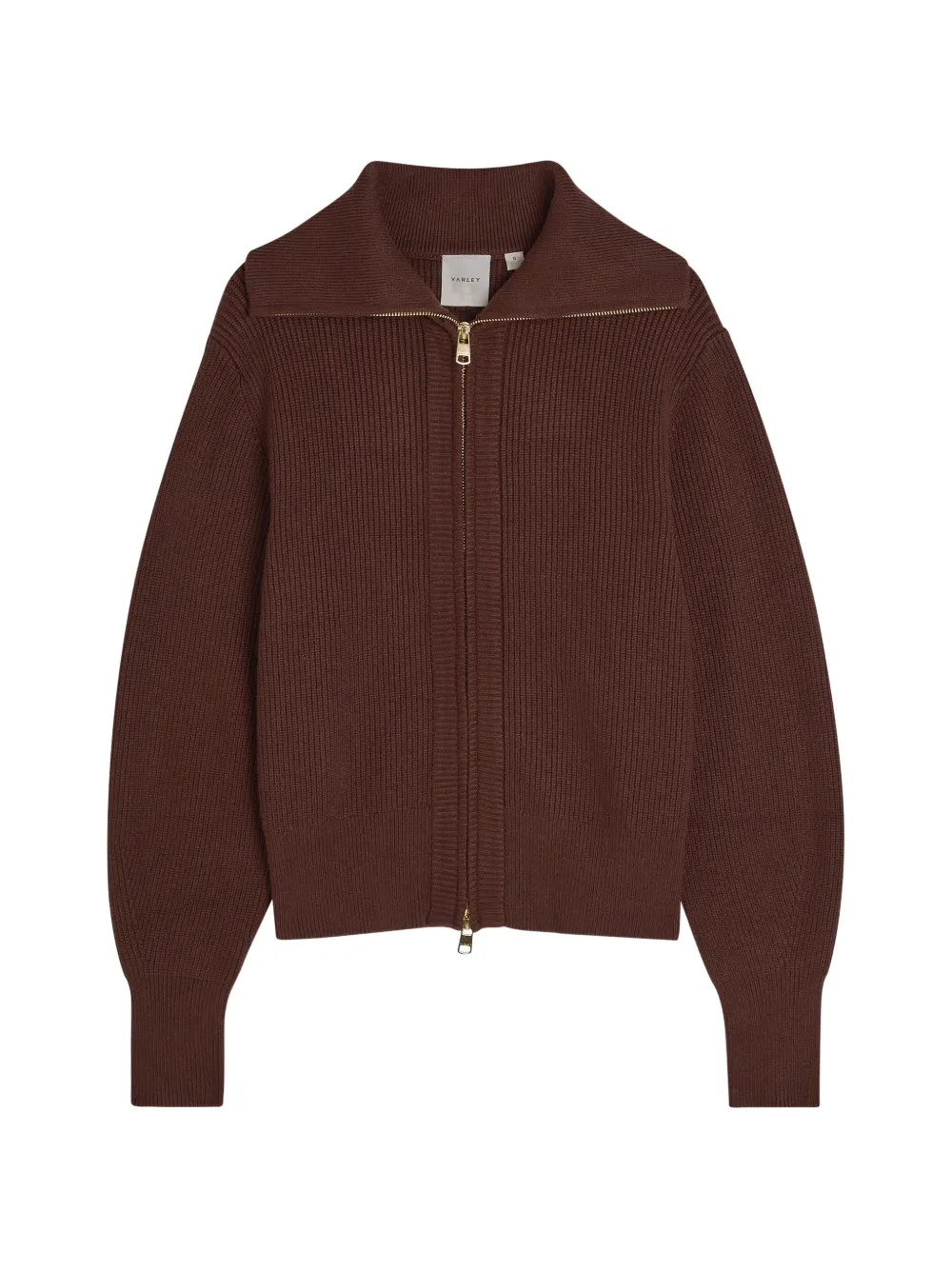 Varley Enrico ribbed zip cardigan - Marrone