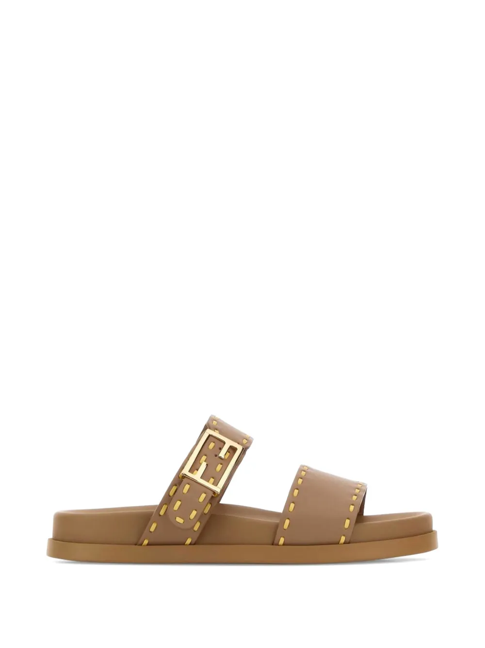 FENDI Feel buckle slippers - Marrone