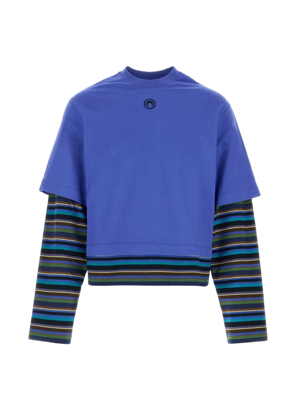 Marine Serre striped cotton T-shirt - Blau