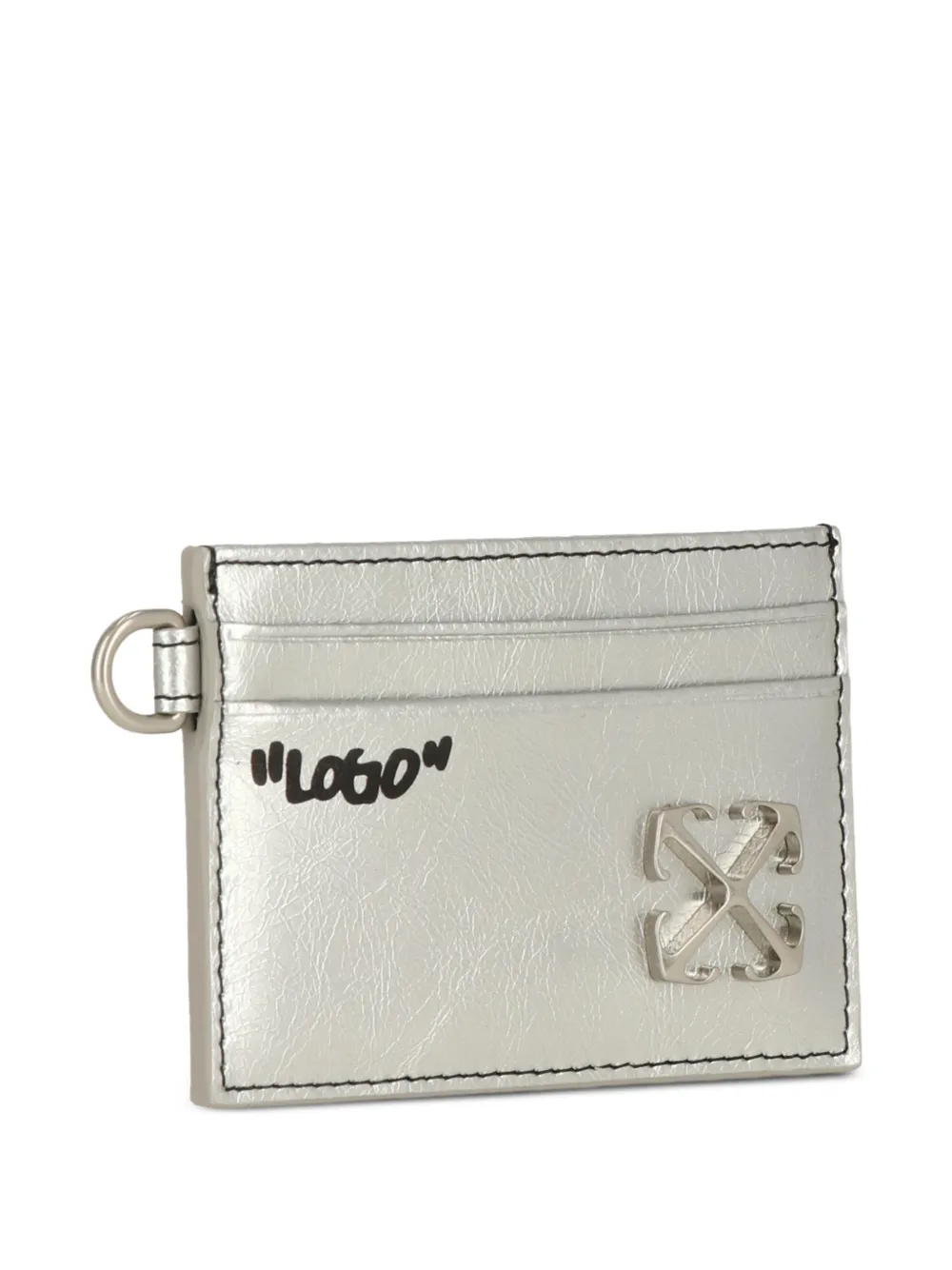 Off-White Pasjeshouder met logo Zilver