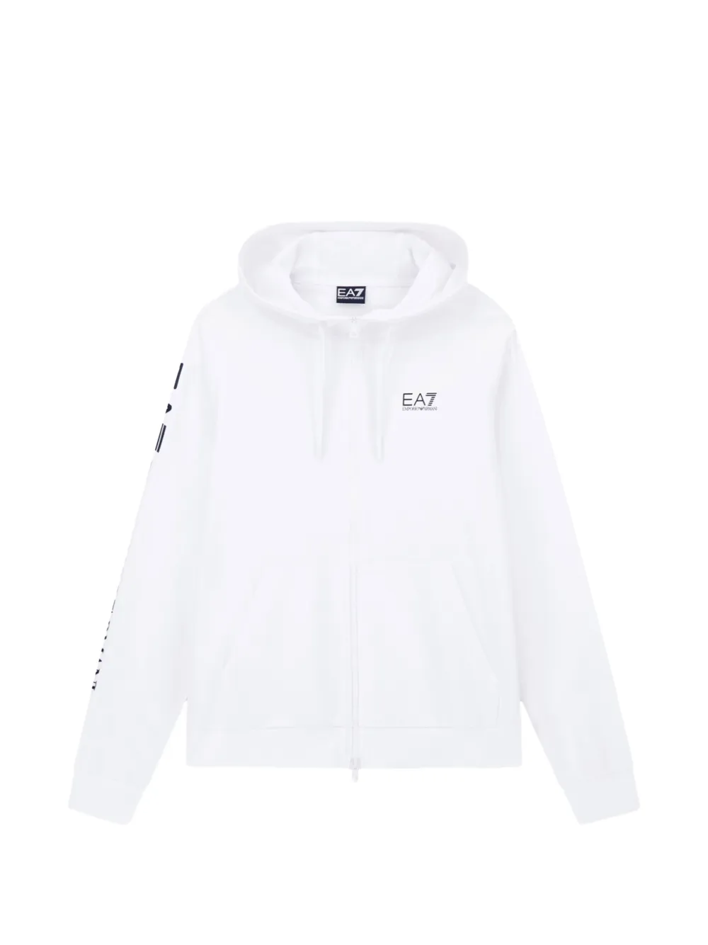Ea7 Emporio Armani hooded zip sweatshirt - Bianco