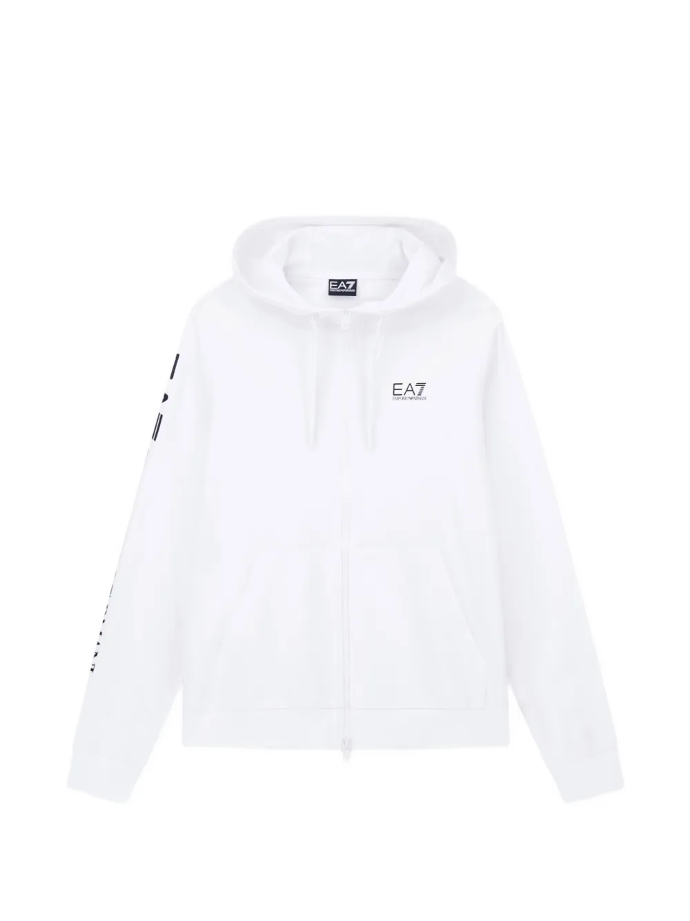 Ea7 Emporio Armani hooded zip sweatshirt - Bianco