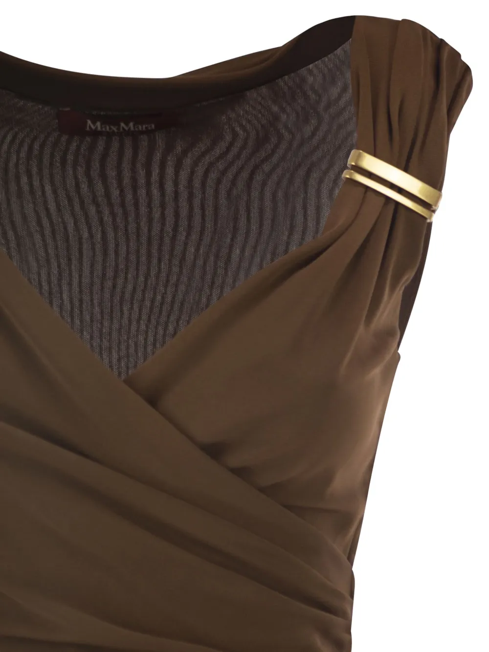 Max Mara Aureo gedrapeerde midi-jurk Bruin