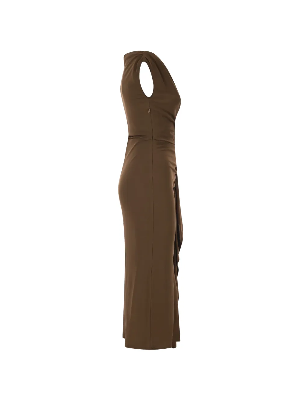Max Mara Aureo gedrapeerde midi-jurk Bruin