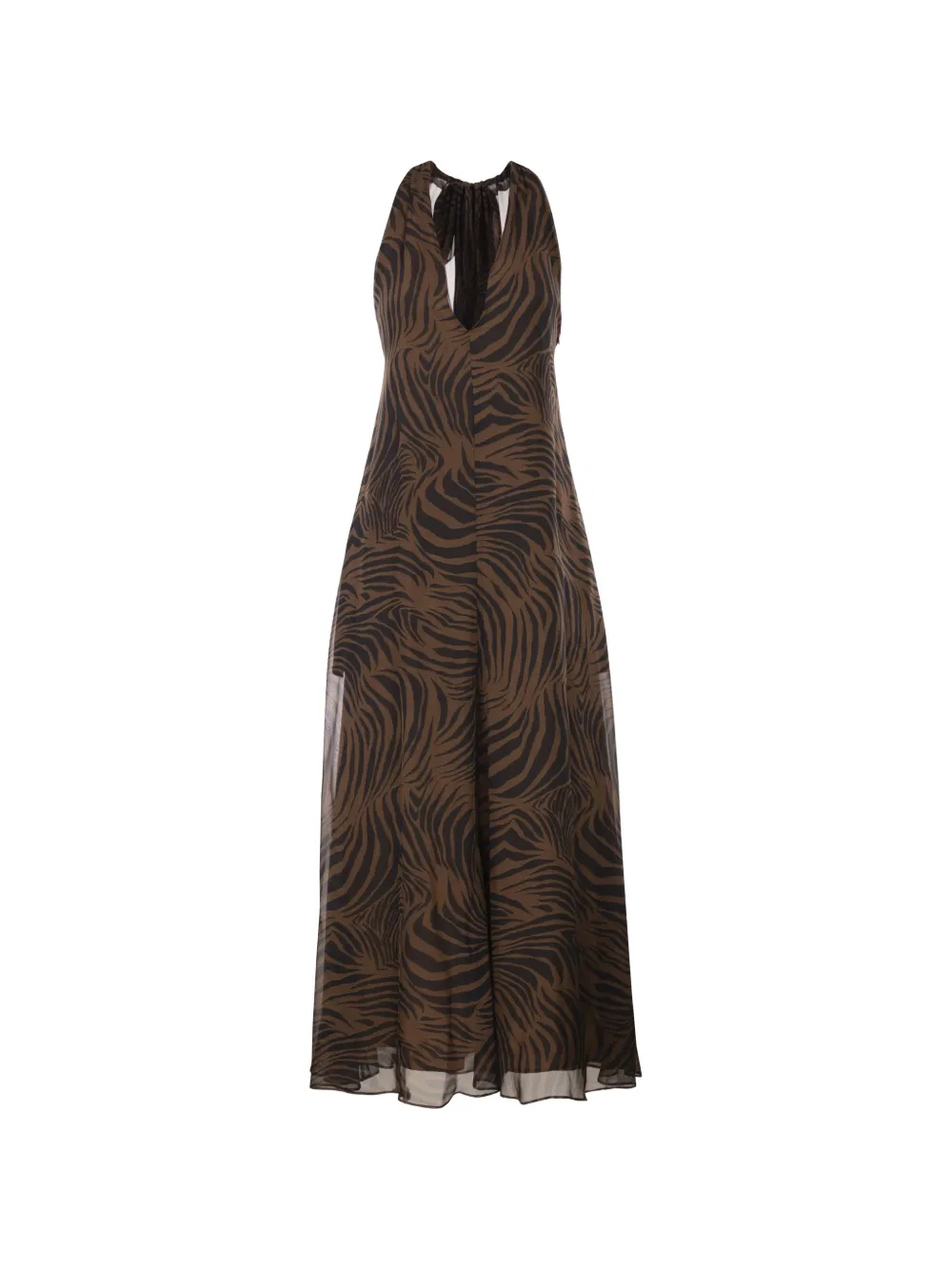 Max Mara Alice halterneck printed maxi dress - Marrone