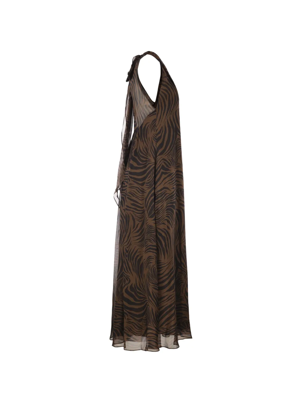 Max Mara Maxi-jurk met zebraprint Bruin
