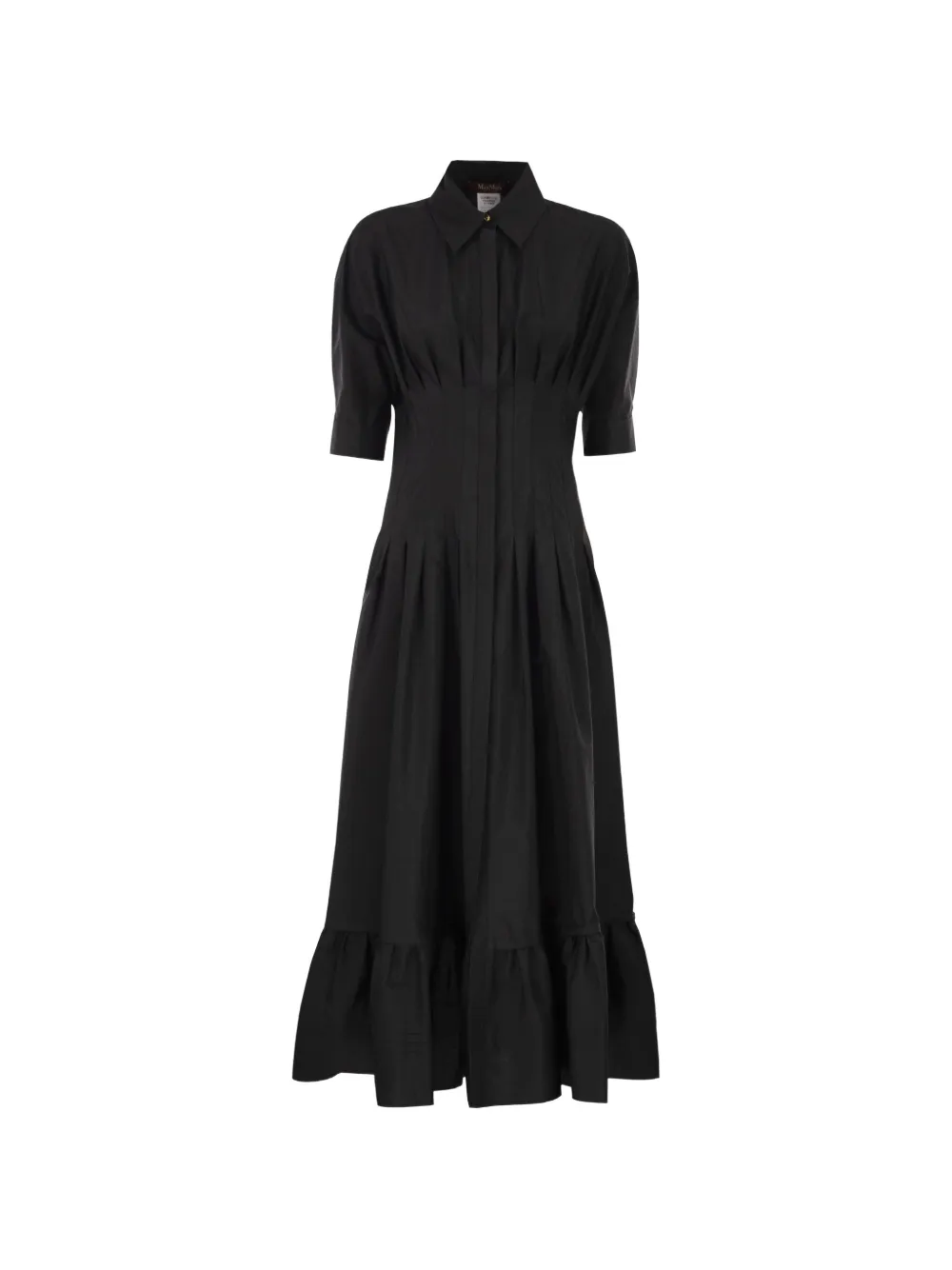 Max Mara Cera pleats shirt maxi dress - Black