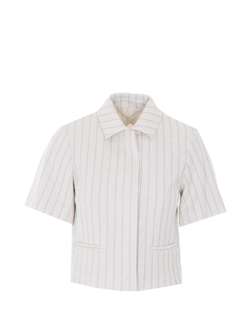 Max Mara striped button jacket - Bianco