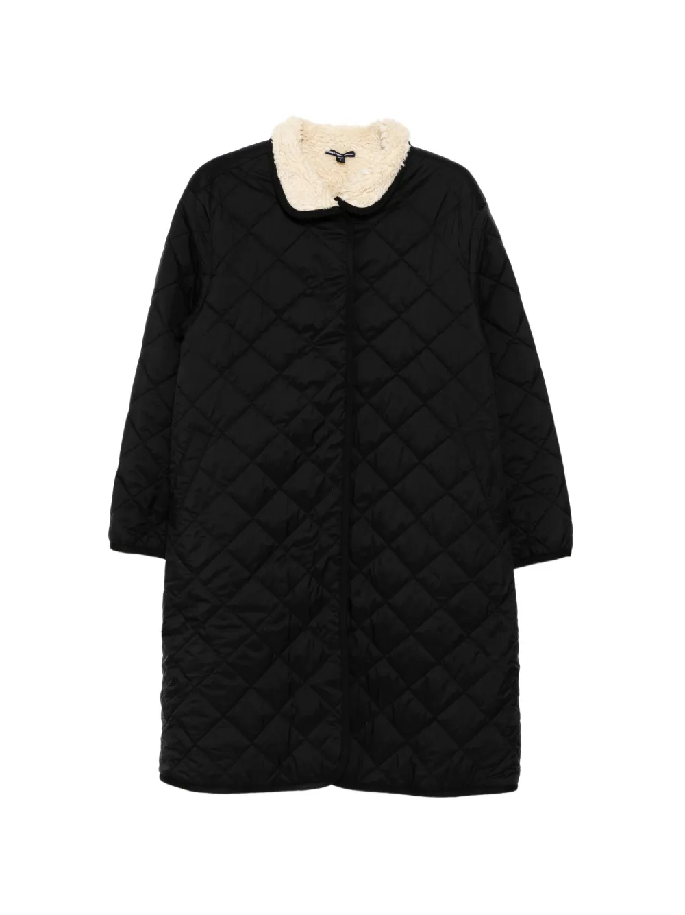 James Perse shearling-collar quilted coat - Nero