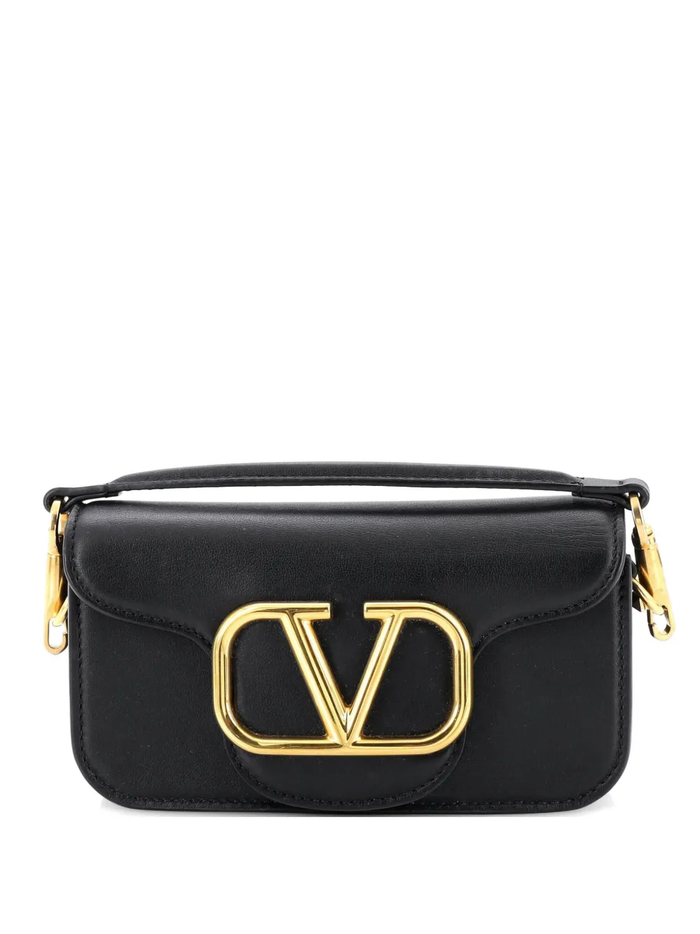 Valentino Garavani Pre-Owned VLogo Loco Flap Leather Small shoulder bag - Nero