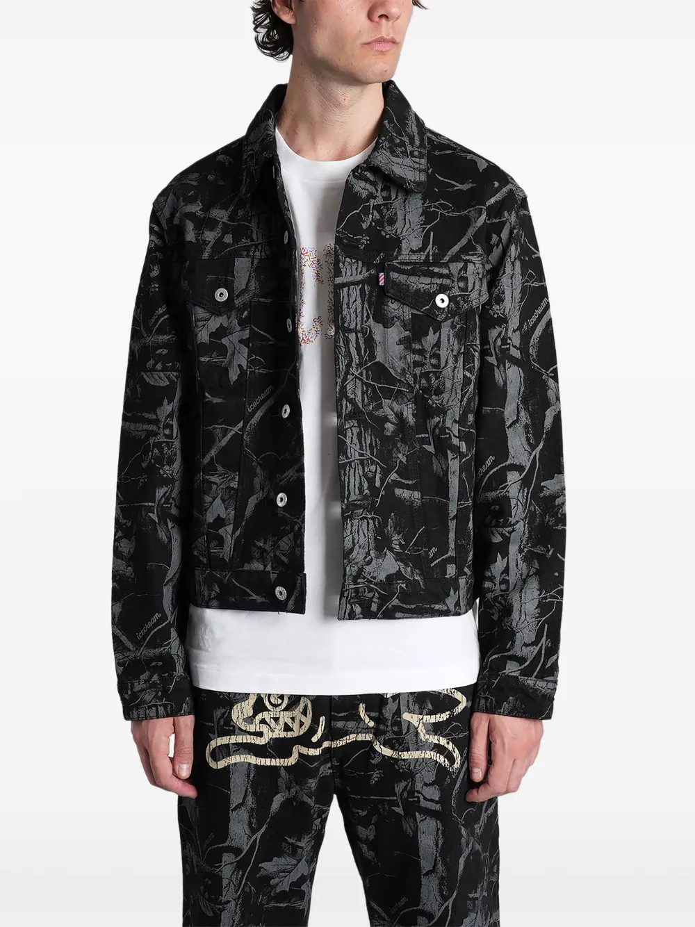 Billionaire Boys Club - Ice Cream Tree Camo graphic-print denim jacket - Nero